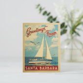 Santa Barbara Briefkaart Sailboot  Californië (Staand voorkant)