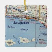 Santa Barbara CA  map Keramisch Ornament (Voorkant)
