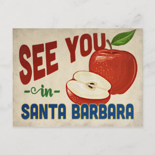 Santa Barbara California Apple - Vintage Travel Briefkaart