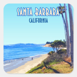 Santa Barbara California Butterfly Beach Montecito Vierkante Sticker