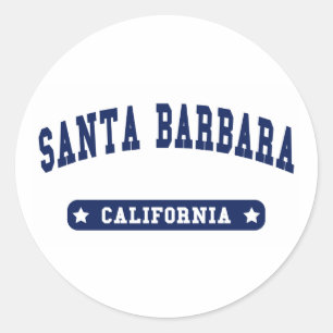 Santa Barbara California College Stijlhemden Ronde Sticker
