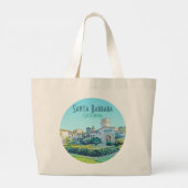 Santa Barbara California Courthouse Waterverf Grote Tote Bag (Achterkant)