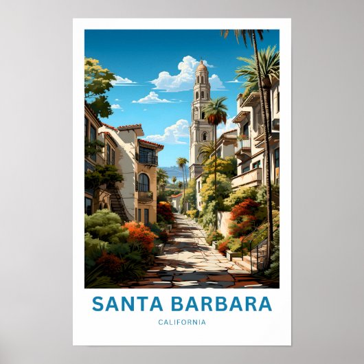 Santa Barbara California Reisprint Poster (Voorkant)