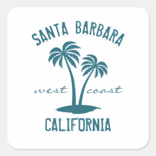 Santa Barbara California West Coast Vierkante Sticker