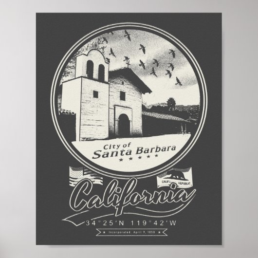 SANTA BARBARA CALIFORNIË POSTER (Voorkant)