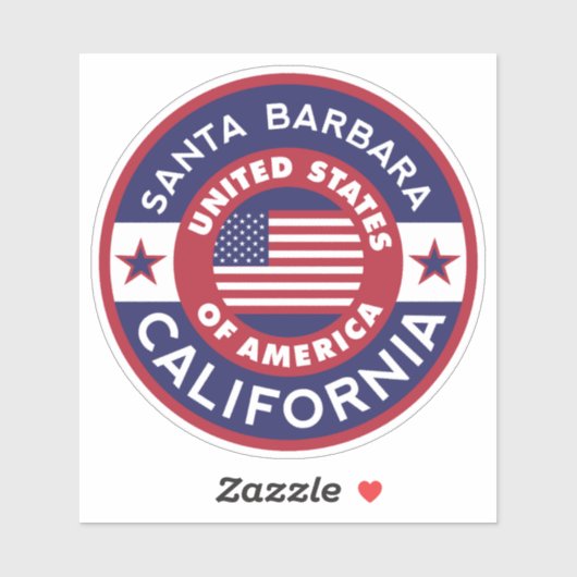 SANTA BARBARA, Californië Sticker (Vel)