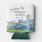 Santa Barbara Courthouse Waterverf Wedding Blikjeskoeler (Achterkant)