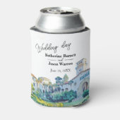 Santa Barbara Courthouse Waterverf Wedding Blikjeskoeler (Blikje Achterkant)