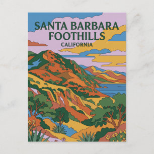 Santa Barbara-heuvels Californië Briefkaart
