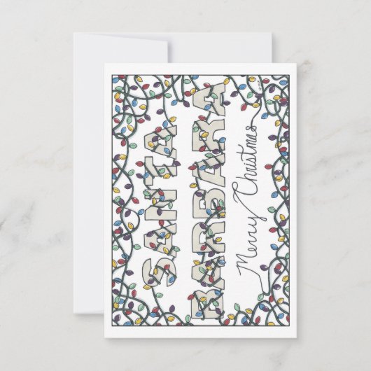 Santa Barbara Kerstverlichting Bedankkaart (Voorkant)