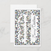 Santa Barbara Kerstverlichting Bedankkaart (Voorkant / Achterkant)