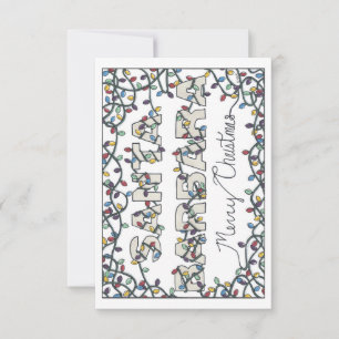 Santa Barbara Kerstverlichting Bedankkaart