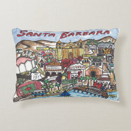 Santa Barbara Map Accent Pillow Kussen