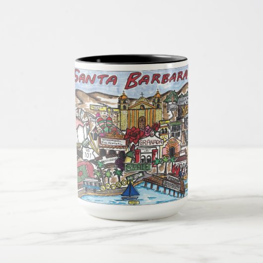 Santa Barbara Map Coffee Mok (Midden)