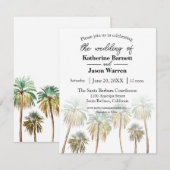 Santa Barbara Palm Trees Beach Waterverf Kaart (Voorkant / Achterkant)