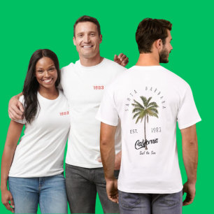 Santa Barbara Palmboom Californië 1983 T-shirt