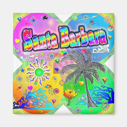 Santa Barbara Quadro Seasons Magnet Magneet (Voorkant)