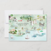 Santa Barbara | Routekaart bestemming bruiloft Kaart (Voorkant)