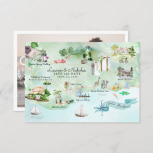 Santa Barbara   Routekaart bestemming bruiloft Kaart