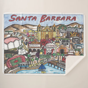 Santa Barbara Sherpa Throw Blanket