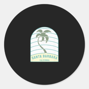 Santa Barbara-strand Californië Palmboom Ca Vakant Ronde Sticker