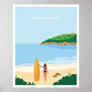 Santa Barbara strand Poster