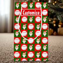 Santa Baseball Player Custom Name / Text Kerstmis