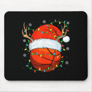 Santa Basketbal Ball Xmas Lights Christmas Basket Muismat