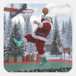 Santa Basketball Sticker