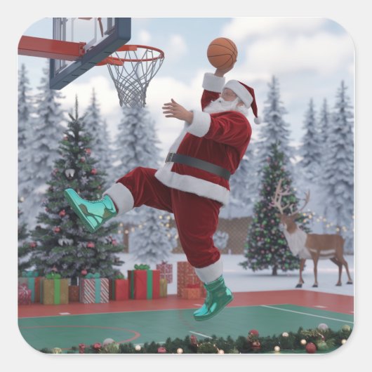 Santa Basketball Sticker (Voorkant)