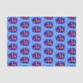 Santa Bat blauw tissuepapier gespreid (Voorkant)