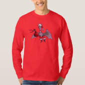 Santa Bat mannen rood T-shirt met lange mouwen (Voorkant)