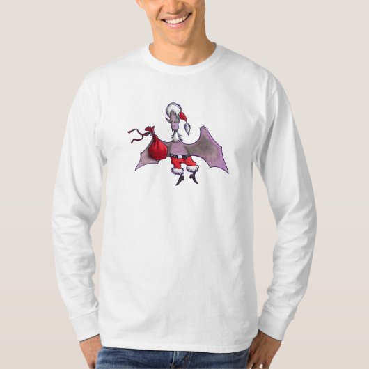Santa Bat mannen wit T-shirt met lange mouwen (Voorkant)