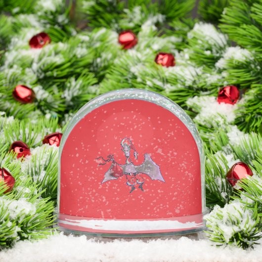 Santa Bat red snow globe (Noël)