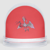 Santa Bat red snow globe Sneeuwbol (Voorkant)