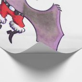 Santa Bat wit glanzend inpakpapier groot (Hoek)