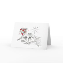 Santa BBQ op de strandkerstkaart