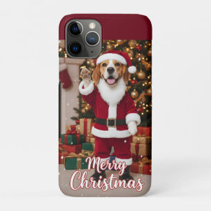 Santa Beagle Prettig Kerstfeest - Beagle Kerstmis iPhone 11 Pro Hoesje