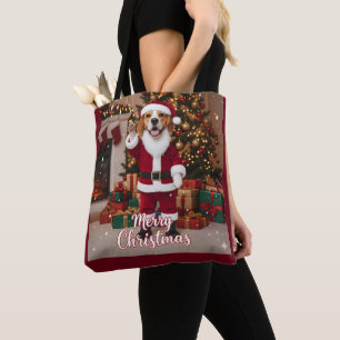 Santa Beagle Prettig Kerstfeest - Beagle Kerstmis Draagtas