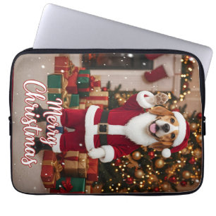 Santa Beagle Prettig Kerstfeest - Beagle Kerstmis Laptop Sleeve