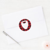 Santa Beard Red Pset Holiday Ronde Sticker (Envelop)