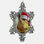 Santa Beardie Tin Sneeuwvlok Ornament (Links)