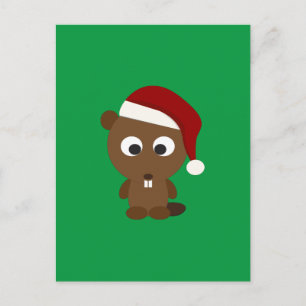 Santa Beaver Feestdagenkaart