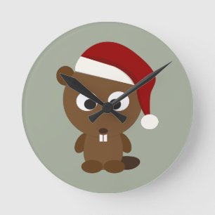 Santa Beaver Ronde Klok