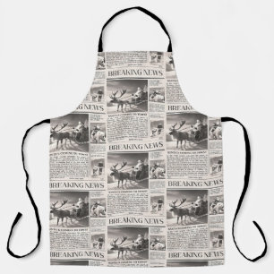 Santa Beer Breaking News Krant Kerstherten Schort