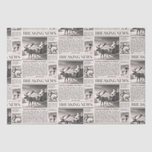 Santa Beer Breaking News Krant Kerstherten Tissuepapier