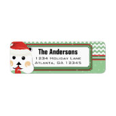 Santa Beer Chevron ZigZag-kerstterugzendadres Etiket (Voorkant)