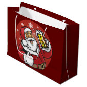 Santa Beer Groot Cadeauzakje (Voorkant Gekanteld)