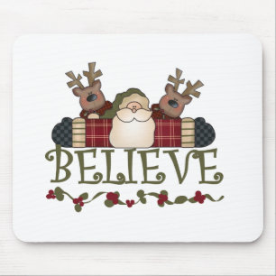 Santa Believe T-shirts en cadeautjes Muismat