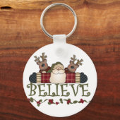 Santa Believe T-shirts en cadeautjes Sleutelhanger (Voorkant)